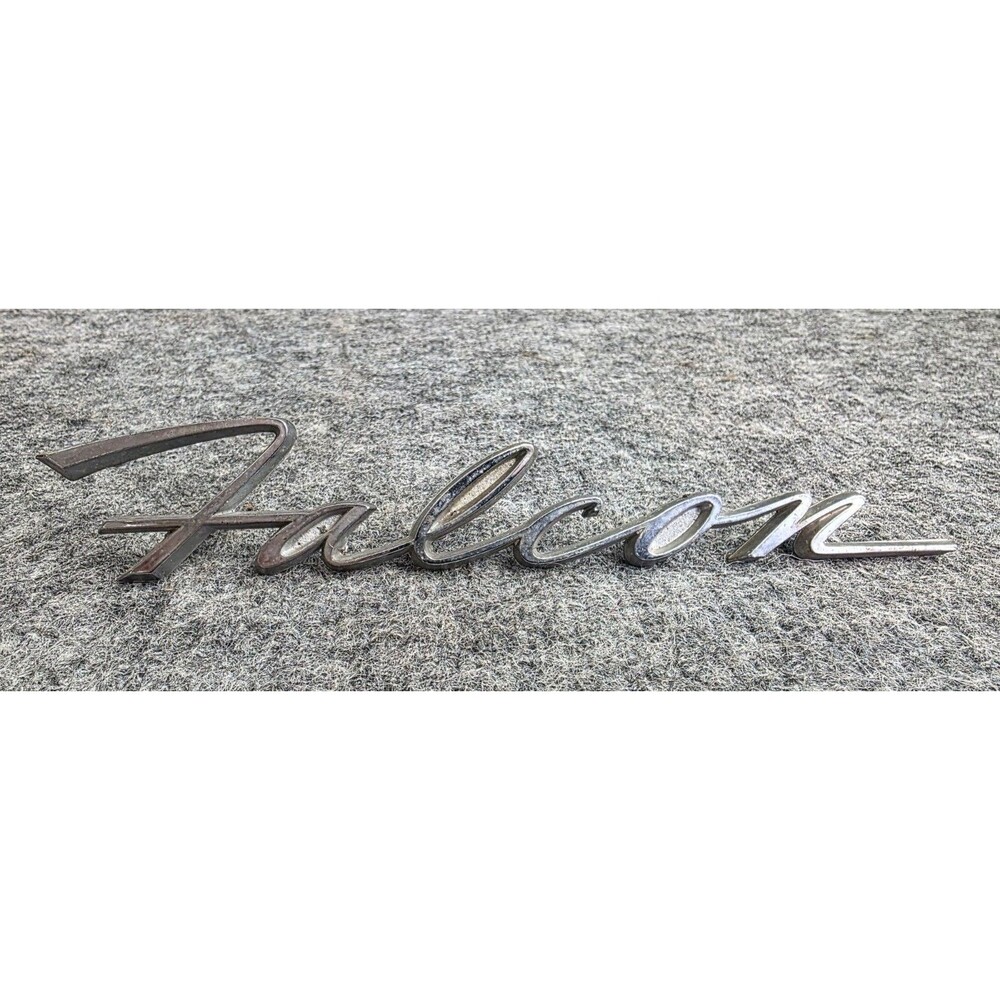 Vintage Ford Falcon Chrome Emblem Badge Ornament Long Classic Car Accessory